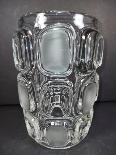 MCM klare und mattierte ""Linsen"" Vase von Frantisek Visner, 1962 für SKLO neuwertig. - Bild 3 von 6