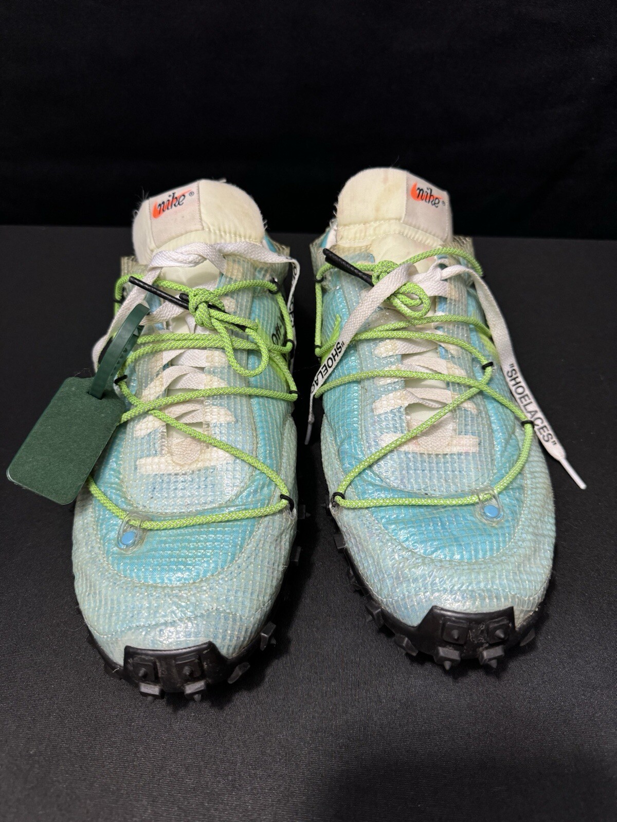 OFF WHITE X NIKE Taglia 12 5 Nike Off White x Waffle Racer Vivid Sky CD8180 400 2019 Donna