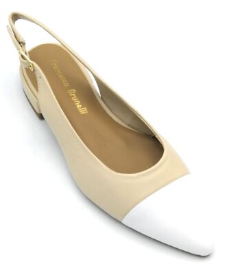 Francesco Brunelli BB4104 slingback leather cream strap T 2 cm