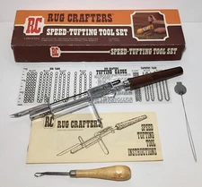 Vintage RC Rug Crafters Speed Tufting Tapestry Tool Set With Box, Gauge & Papers