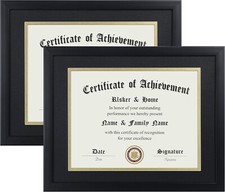 ELSKER HOME 8.5x11 Certificate Frame - Classic Black Color Frame - 2 Pack NEW