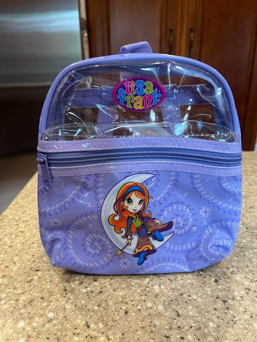 Vintage Lisa Frank Moon Girl Mini Backpack Clear Plastic 8