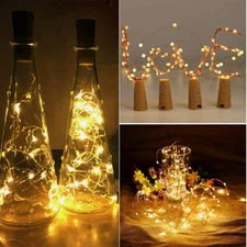 4pcs Wine Bottle Fairy String Lights 20 LED Battery Cork For Party Xmas Wedding