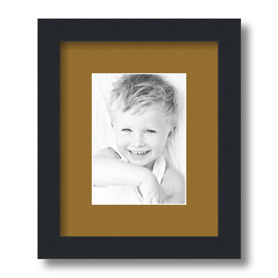 ArtToFrames Matted 9x11 Black Picture Frame with 2'' Mat, 5x7 Opening 3926