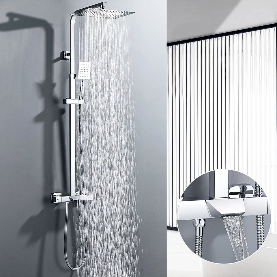 Duschsystem Duschset Regendusche Handbrause Thermostat Edelstahl Duscharmatur - Bild 2 von 4