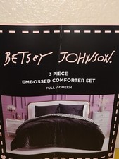 JUEGO DE CAMA BETSEY JOHNSON 3 PIEZAS TAMAÑO QUEEN BETSEY JOHNSON JUEGO DE EDREDÓN EN RELIEVE