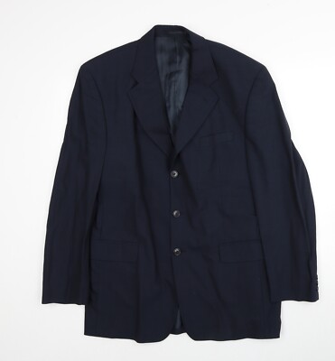 Rochas Anzugjacke Herren Blau Wollmischung Größe 40 Reg