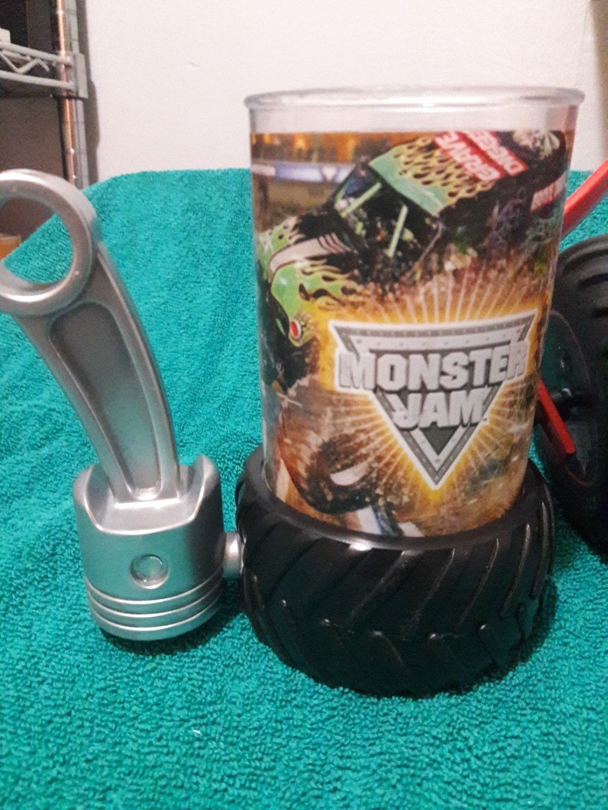 Monster Jam Tire Ear Muffs and Tire & Piston Cup Lot eBay