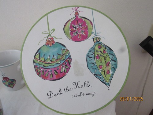 Rosanna Deck The Halls Brand Christmas Mug Set Of 4 New in Box - Picture 5 of 6