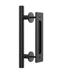 WINSOON 12" Satin Nickel Sliding Barn Door Handle Pull Flush Hardware Set-NOB