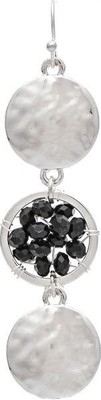 Rain Jewelry Collection Silver Black Bead Three Circles Earrings