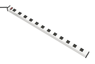 12 Outlet Power Strip Surge Protector Aluminum 300J AC15A 125V 1875W