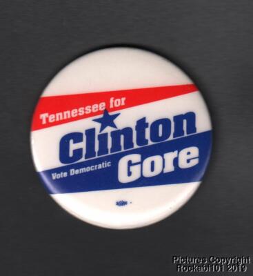 1992 Tennessee Clinton Gore Presidential Election Pin