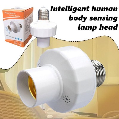E27 Light Bulb Socket Adapter Radar Motion Sensor Lamp Holder Base New I3L5