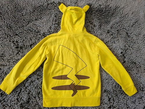 Pokemon Pikachu Yellow Full Zip Up Hoodie with Ears Size Small - Picture 2 of 8
