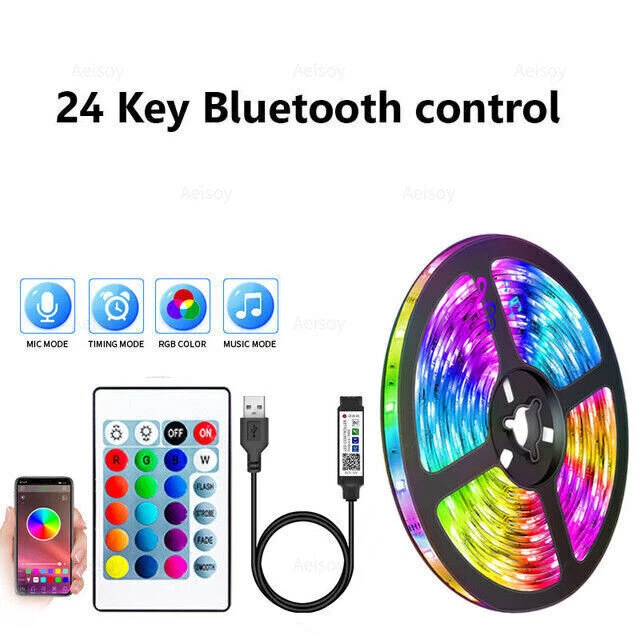 50-100FT LED Strip Lights for Room TV PC Back Light 5050 RGB Bluetooth APP USB - Image 2 of 4