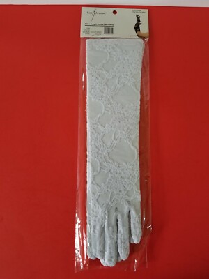 White Lace Gloves - Elbow Length Gloves - Leg Avenue G1850 NEW Wedding Prom