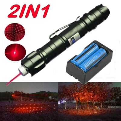 Visible Red Laser Pointer Pen 650nm Lazer Star Cap Beam + Battery