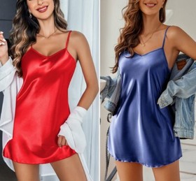 Sexy Women's Lingerie Silk Nightwear Sleepwear Dress Teddy Babydoll Pajamas Set
