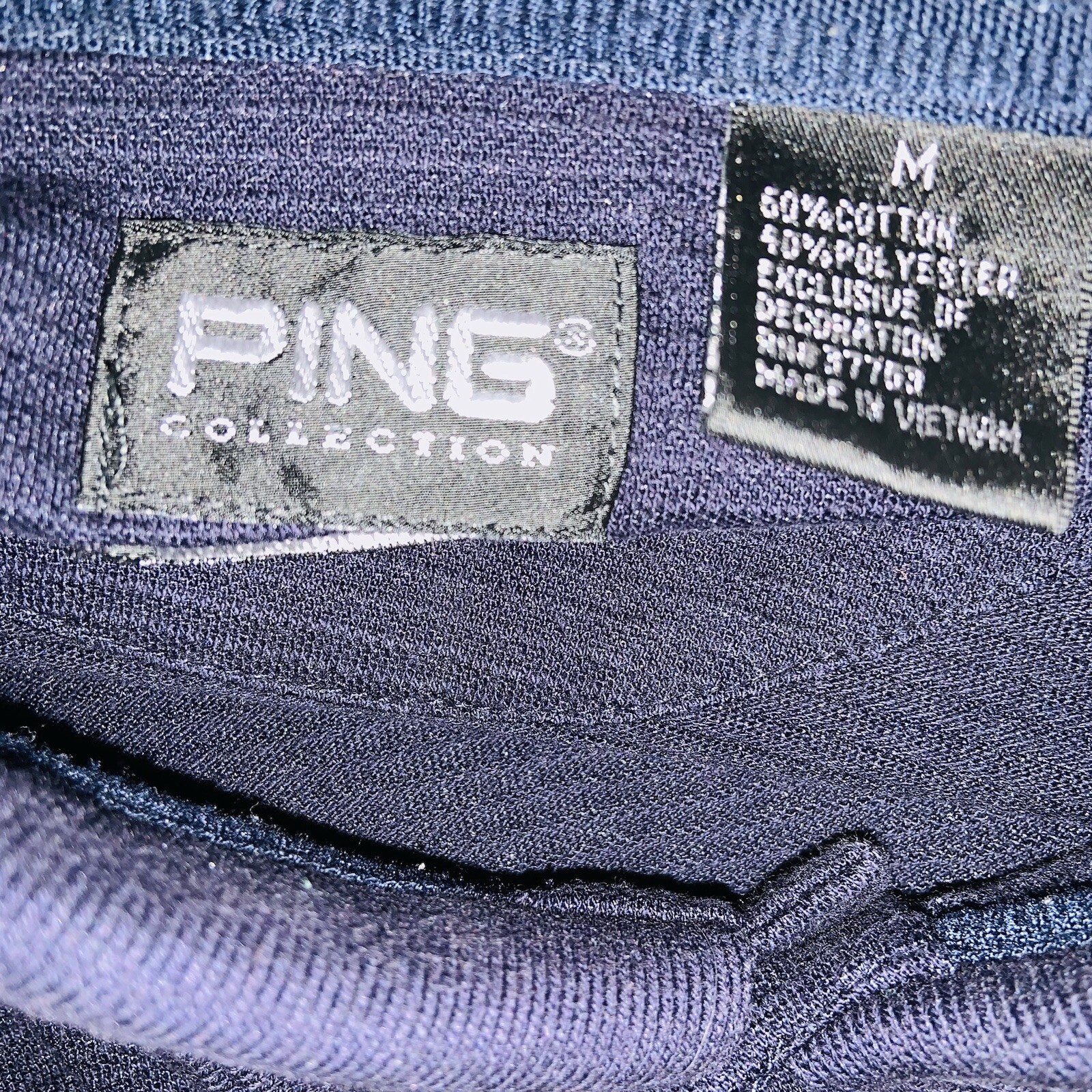 PING Collection Men Solid Black Ribbed Short Slee… - image 7