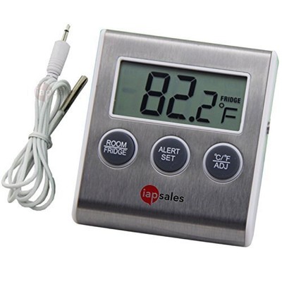 Easy to Read: Refrigerator Freezer Thermometer Alarm, High & Low Temperature ...
