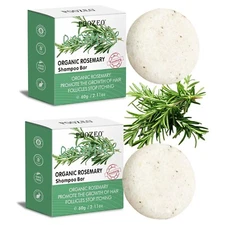 2 Pack Rosemary Hair Shampoo Bar,Deep Cleansing for Scalp Hair Loss Shampoo Soap
