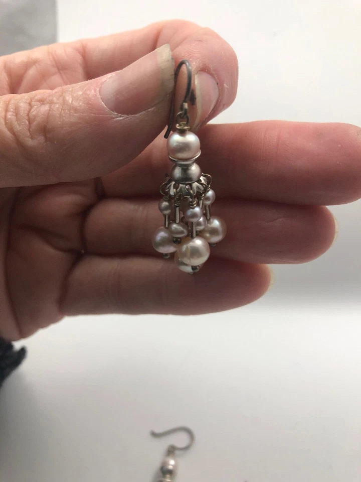 Pendiente de plata de ley Elizabeth Showers rosa perla Snd Foto 2 de 2