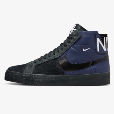 Size 10.5 - Nike SB Zoom Blazer Mid PRM Mens Black Navy FD5113-400 NIKE SB ZOOM BLAZER MID PRM MIDNIGHT NAVY-BLACK SIZE MEN main image 2