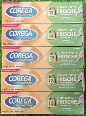 (139,58€/kg) 6x COREGA Ultra Haftcreme FRISCHE +starker Halt Minze Versand0€!