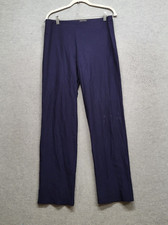 Eileen Fisher Women Pants Medium Blue Straight High Rise 32 in Inseam READ