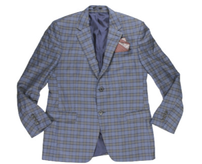 Hugo Boss Pasini Mens Blazer Jacket 42 R Sportcoat Blue Tartan Plaid Wool