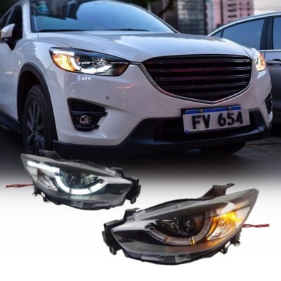 Pair LED Headlights For Mazda CX-5 2012-2016 DRL Projector Upgrade