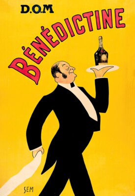 D O M Benediktiner Getränk Pub Bar Alkohol Retro klassischer Posterdruck