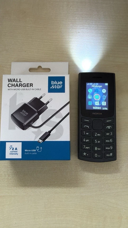 NOKIA 105 2G TA-1557 DUAL SIM Schwarz Geprüft Händler Garantie Komplett Accu Neu - Bild 2 von 3