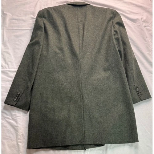 JF J Ferrar Mens Green Herringbone Wool Blend Topcoat Overcoat XXL NEW image 8