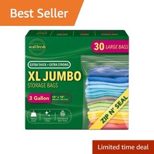 Seal Fresh 3 Gallon Storage Bags 30 Count 16x18