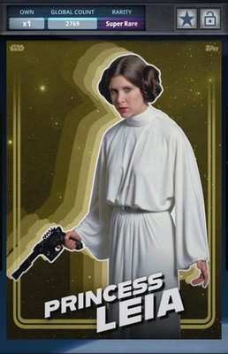 Topps Star Wars Card Trader Super Rare Gold Card - Princess Leia