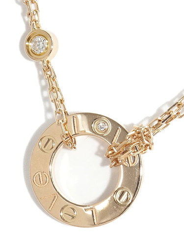 Cartier LOVE Pendant Necklace 18K Rose Gold Diamond 41cm/16.1in Women