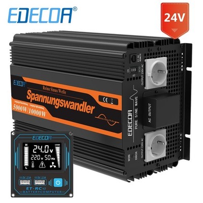 EDECOA Spannungswandler 24V 230V Wechselrichter Sinus 1500W 2500W 3500W 5000W