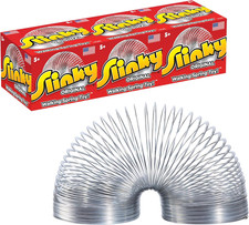 The Original Slinky Walking Spring Toy, 3-Pack Metal Slinky, Fidget Toys, Party