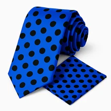 Men's Polka Dots Formal Necktie & Handkerchief Set Casual Tie for Men-20 Colors
