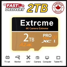 Micro SD Card 2TB 1TB 512GB 256GB 128GB Class10 TF A2 4K XC U3 Pro Series