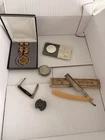 Vintage Collectible Lot Military Medal Silver Eagle Coin Pocket Knife