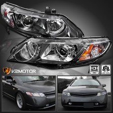 Black Fits 2006-2011 Honda Civic Sedan 4dr Projector Headlights Lamps Leftright Black Fits 2006-2011 Honda Civic Sedan 4dr Projector Headlights Lamps Leftright