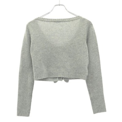 Miu Cropped Cashmere Knit Top Mmf258 Gray 38 Used MESC-0 | eBay