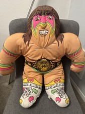 Vintage Tonka Ultimate Warrior WWF Wrestling Buddy Champion Plush Pillow 1990s