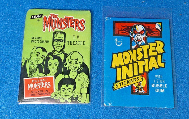 the Munsters 1964 Leaf + Monster Initial Topps original wax gum card wrappers