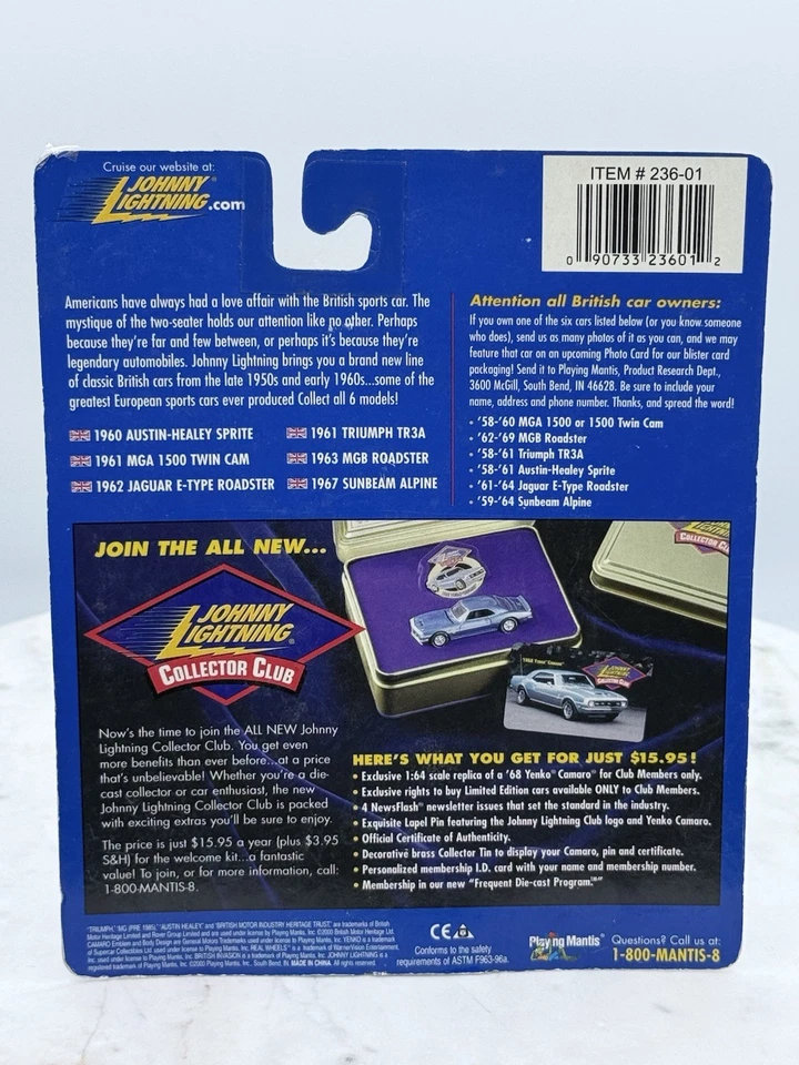 Johnny Lightning 1960 Austin-Healey Sprite British Invasion Diecast 1:64 Aqua - Image 3 of 3