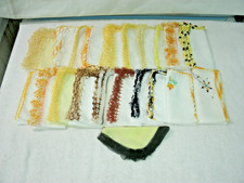 Vintage Hankies- Lot of 21-- Golden Yellow/Yellow/Brn Hand Crocheted Edges