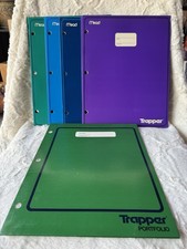 Vtg 1996 12 Pack Mead Trapper Keeper Portfolio 2 Pocket 3 Ring Color Folders NOS